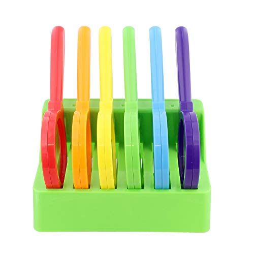 Get Out! Kids Magnifying Glass Set – 6 Pack Large Size Plastic Magnifying Glasses For Kids With Stand #TOP5