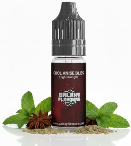 Cool Anise Bliss Food Flavouring Drops 10ml - Premium Rich Herbal Extract for Professional Baking & Luxury Anise Beverages - High Strength Food Grade Concentrate by GALAXY FOOD FLAVOURS
