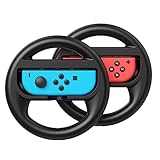 VOYEE Steering Wheel Compatible with Nintendo Switch Wheel, Family Use Accessories Compatible with Switch JoyCon Controllers, 2 Pack (Black and Black)