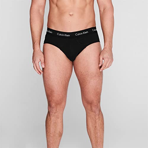 Calvin Klein Herren 3er Pack Unterhosen Hip Briefs Unterwäsche, Schwarz (Black W Black Wb), M 3