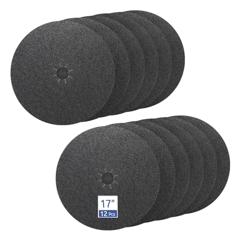 HUAALIUCHE Floor Sanding Disc Cloth-Backed Silicon Carbide，17" x 2" Holes for Concrete, Stone, 36 Grit, 12-Pack by HUAALIUCHE - Used condition - US$60.18