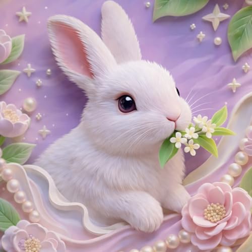 Image of 7D Real Look Kids Digital Printed Double Flat Bedsheet 90x100 Inch with 2 Large Pillow Covers 19x29 Inch, Soft & Colorful Real 7D Look Design (Cute Rabbit)