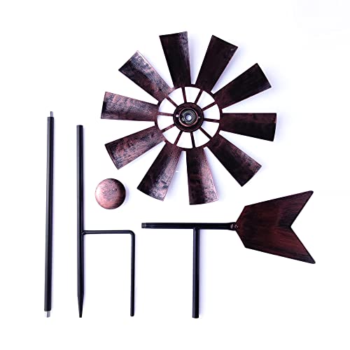 QMCAHCE Retro Garden Wind Spinner Dual Direction 360 Degree Rotation Kinetic Metal Windmills for Outdoor Yard Lawn Garden Windmill (Retro(A)) by QMCAHCE - Used condition - Image 9