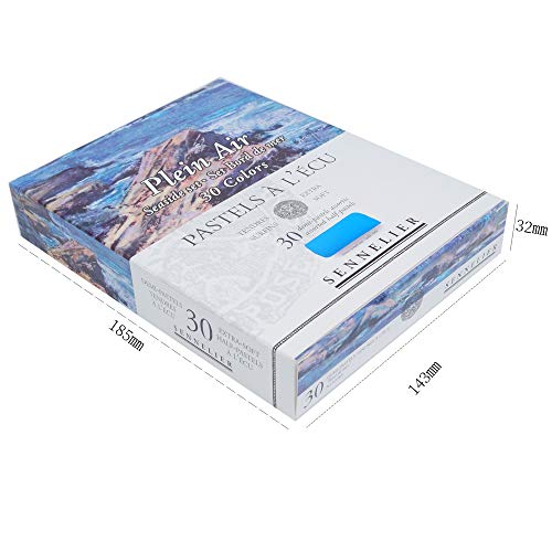 SENNELIER Extra-Soft French Half Pastel Seaside Professional Artist Box Set, 30-Colors