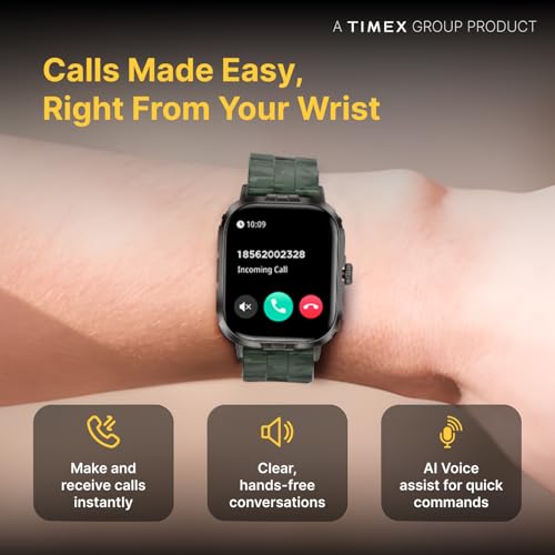 Image of TIMEX iConnect Go+ 1.83 inch(4.64 cm) Display with Metallic Body and BT Calling Smartwatch for Unisex - TWIXW1003T