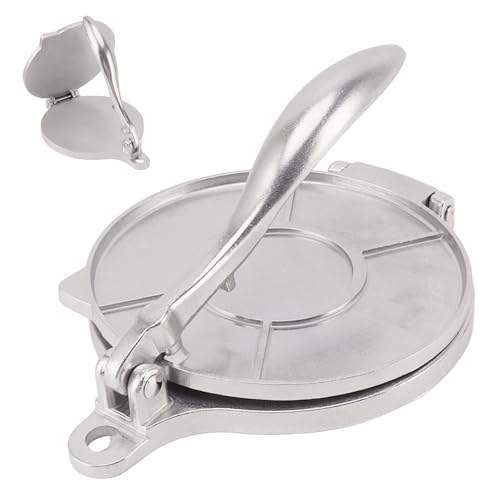 Msiud Prensa de Tortilla Hierro Fundido,Maker Quesadilla Harina Herramienta Hacer, Rotis Aluminio Casa Para Tortillas,Tortillas Estilo Indio Juego,Máquina Hacer Manual Roti Masa Quesadillas