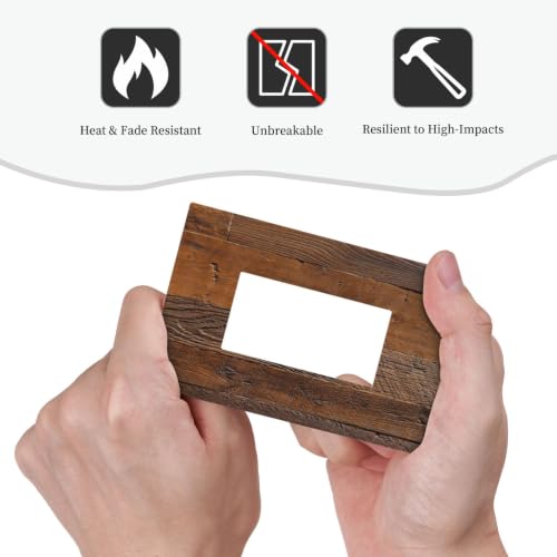 Rustic Brown Wood Board Natural Grain Print Decorative Outlet Covers 1 Gang Single Rocker Light Switch Cover Plate Wall Plates GFCI Faceplate for Farmhouse Home Decor by Nijuodnijir - Used condition - Image 6