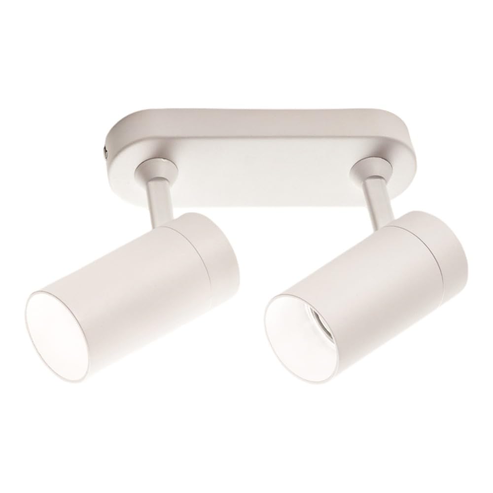 MAZZOLA LUCE Applique lampada con faretti da parete due luci bianco gu10 led direzionali orientabili per interni
