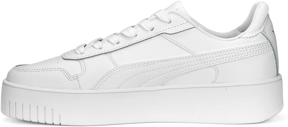 PUMA Women's CARINA STREET Sneaker, PUMA White-PUMA White-PUMA Gold, 11