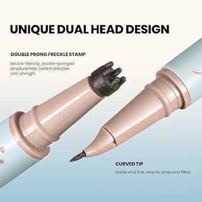 2-in-1 Dual Ended Microblading Freckle Pen & Freckle Stamp,Waterproof Freckle Stamp & Precise 15Tip for Natural Lifelike Freckle Makeup,Perfect Make up,Last 24Hrs.