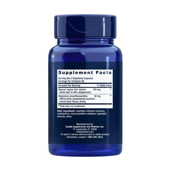 Life-Extension-Cardio-Peak-with-Standardized-Hawthorn-and-Arjuna-120-Vegetarian-Capsules Life Extension Cardio Peak - Hawthorn Extract (Leaf, Flower, Stem) Supplement with Arjuna Extract for Heart Health Support - Twice Daily - Gluten Free, Non-GMO, Vegetarian - 120 Capsules