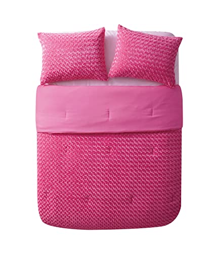 Vcny Rose Fur 2-Piece Comforter Set, Twin, Pink #TOP2