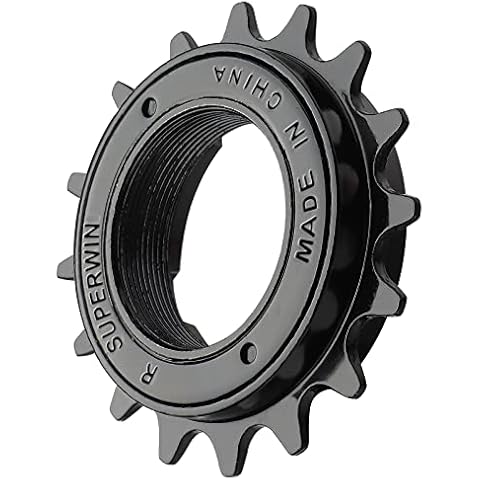 Hycline Single Speed Bike Freewheel: 16T Compatible with 1/2''×1/8'' Bicycle Freewheel - Threaded Type Freehub Replacement Parts (Black) Cover