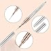 Liner Brush for Nails, 6Pcs Thin Nail Art Brushes Professional Nail Detail Brush for Gel Polish Sizes 5/7/9/11/15/25mm (Silver and Golden)