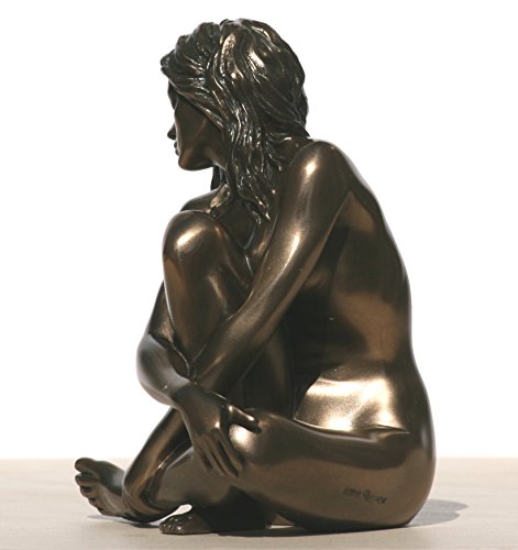 Figura femenina desnuda sentada 12 cm brazos rodilla miniatura 3