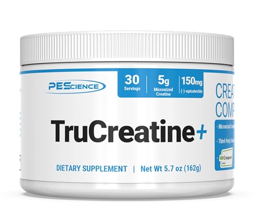 PEScience TruCreatine+ Creatine Monohydrate Powder Plus Epicatechin, Micronized Creapure Creatine...