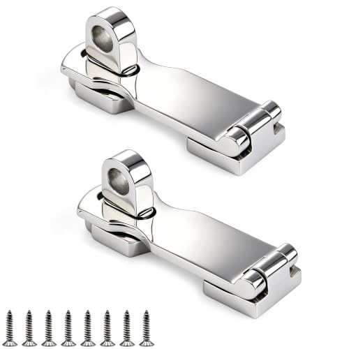 Image of Stainless Steel Hasps Marine Grade 316 SS Boat Latches Heavy Dudy Door Latch with Screws (D-2 Pack)