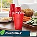 Hefty EcoSave Compostable Party Cups, Red, 18 oz, 16 Count (Pack of 3), 48 Total 2