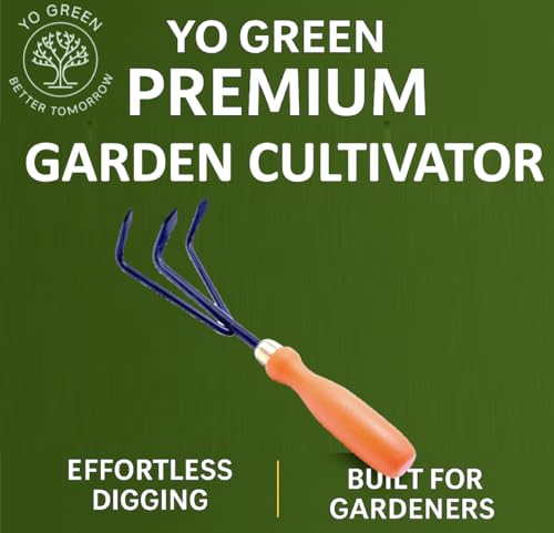 Image of Yo Green Gardening Hand Tools Set - 3 Pcs (Cultivator, Big Trowel, Fork) | Gardening Tools for Home Garden | Durable Plant Tool Kit | Farming Tools (3 Pc Tool)