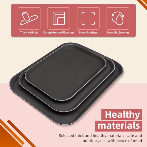 SHUNYILONG 14-Pack Extra Large Plastic Serving Trays 22x16 Inches - Commercial Heavy Duty Rectangle Food Party Platters Dishwasher Safe Storage Set (14, Square 20" D x 14.9" W) by SHUNYILONG - Used condition - Image 5