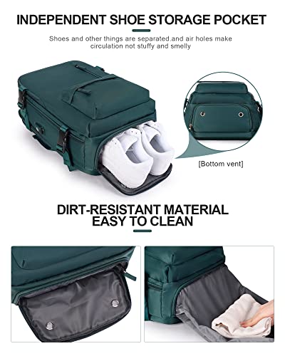 Winspansy Carry On Backpack,Travel Backpack For Women Men Airline Approved Personal Item Size Hiking Gym Backpack Weekender Casual Daypack Backpack Waterproof Bag With Shoe Compartment, Peacock Blue #TOP5
