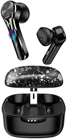 Bluetooth Headphones, [2020 Upgraded Version]True Wireless Earbuds with 65 Hours Playtime 3D HiFi Deep Bass Noise Reduction Micphone, Bluetooth 5.0 Earphones with USB-C Charging Case, One-step Pairing