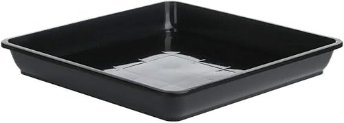 Miniatura 9 de Bandeja cuadrada de plástico para goteo de plantas, 10 x 10 pulgadas, color blanco, suministros de jardín para exteriores e interiores