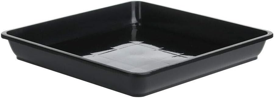 Generic Black Plastic Square Plant Tray (10x10inch) - Modern Gardening Flower Pot Tray for Indoor & Outdoor Use