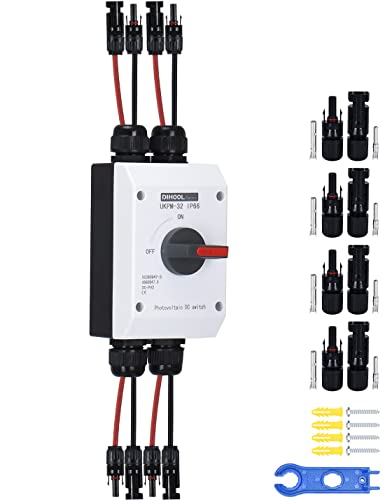 DIHOOL DC Trennschalter 2 Strings PV Anlage mit Generatoranschlusskasten Sicherungsautomat 32A IP66â€¦ – Miniatur
