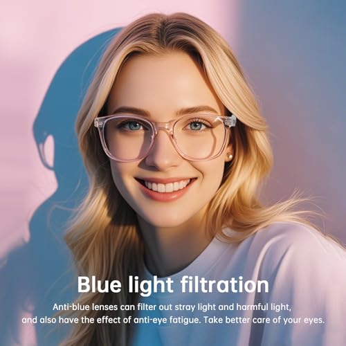 Image of Smart Glasses for Women, Blue Light Filtering Lenses，Bluetooth 6.0, Audio & Mic, Intelligent Touch,Open-Ear Clear Sound, Remote Photography, Ultralight Comfortable Design for Relexing Working