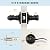 KNOBWELL 2 Pack Matte Black Door Lever Privacy Door Knobs, Black Interior Door Handles for Bathroom/Bedroom, Wave Style Reversible for Right/Left
