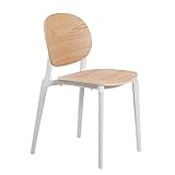  Kosmi Chaise Blanche, Assise et Dossier en Bois Naturel