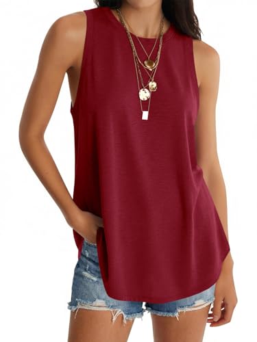 Image of UNCLECAT Womens Oversized Long Tank Tops Summer Sleeveless Tunic Tops