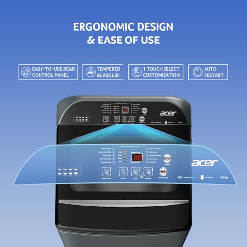 Acer 8.0 Kg 5 Star Fully-Automatic Top Loading Washing Machine (AR80QFATLH1C1IG24D, Inox Grey,10 Wash Programs, Magic Filter, Robust Motor) 8 41oSo8bCMQL