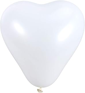 NUOBESTY 20pcs 10 Inch Heart Shape Latex Balloons Heart Balloons Thickened Decorative Baloons Wedding Festival Birthday Party Decorations Supplies White