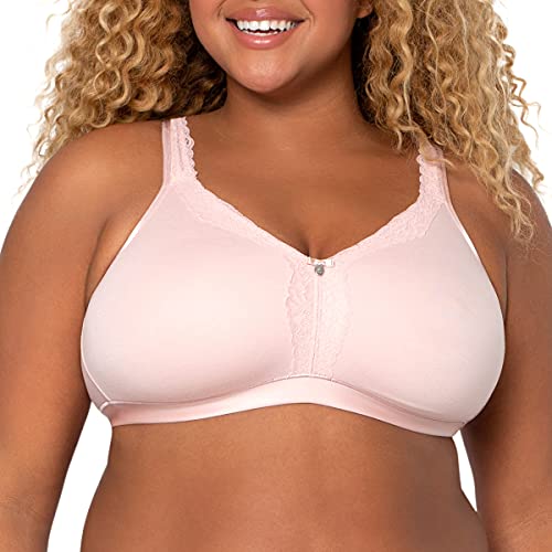 Curvy Couture Women's Plus Size Cotton Luxe Unlined Wire-Free Bra, Blushing Rose, 34H #TOP10
