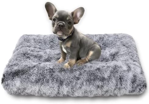 Jaspuriea Extra Large Dog Bed Washable Dog Crate Mattress Calming Fluffy Anti Anxiety Dog Beds Deluxe Plush Dog Mat with Anti-Slip Bottom,105x70x7cm