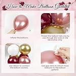Burgundy Birthday Decorations, Burgundy Rose Gold White Balloons Happy Birthday Banner Tablecloth Backdrop for Happy Birthday Decorations for Women Adults - Image 4