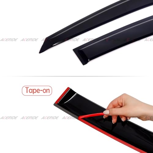 AceRide Window Visors for 2022-2025 Subaru WRX,Rain Guards Sun Shields Window Deflector,Tape-On Style,4PCS