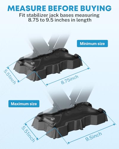 Kohree 4 Pack RV Stabilizer Jack Pads, Sturdy RV Leveling Scissor Jack Block, Stabilizer Pad Solid Rubber Protection Foot for 8.75