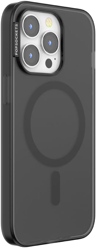 PopSockets iPhone 13 Pro Phone Case with MagSafe, Wireless Charging Compatible, Black - Black Transluscent