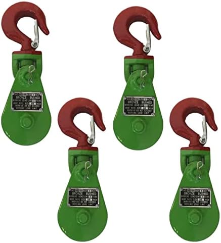 Mytee Products (4 Pack) 2 Ton Snatch Block w/Shackle Crane 3/8 Wire Rope Sheave Tow Axle Lift Truck'