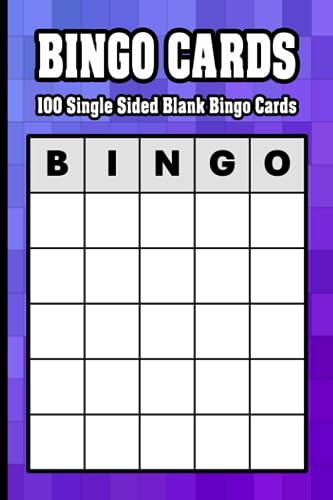 Blank Bingo Cards: 100 Single Sided Large Print Blank Bingo Cards
