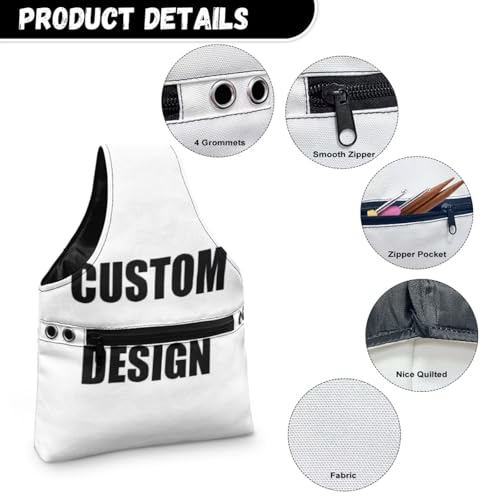 Image of KUIFORTI Custom Design Yarn Bag Holder Crochet Bag Knitting Accessories Yarn Project Bag Yarn Tote Yarn Bags for Crocheting on The Go Small Size
