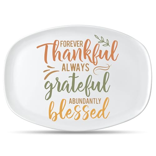 R HORSE Fall Thanksgiving Melamine Platter Gift Reusable Turkey Serving
