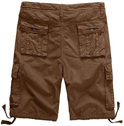 WenVen Men's Cotton Twill Cargo Shorts Relaxed Fit Reg and Big & Tall Sizes Trendy Casual Short Comfortable Mens Shorts