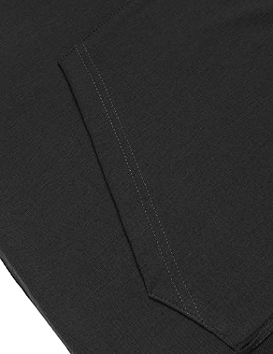 Coofandy Men's Casual Hoodies Pullover Short Sleeve Cotton Gym Workout T-Shirts Hooded Sweatshirt With Pocket Black #TOP5