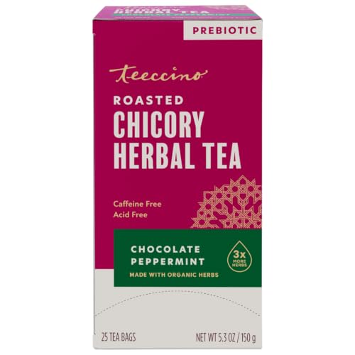 Teeccino Chocolate Peppermint Herbal Tea - Enjoy Hot or Iced