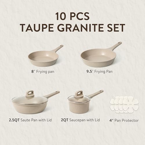 image for CAROTE 10Pcs Pots and Pans Set Nonstick, Induction Cookware Sets, NonS