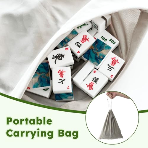 Juego de Mahjong Americano con 166 fichas y bolsa miniatura 5